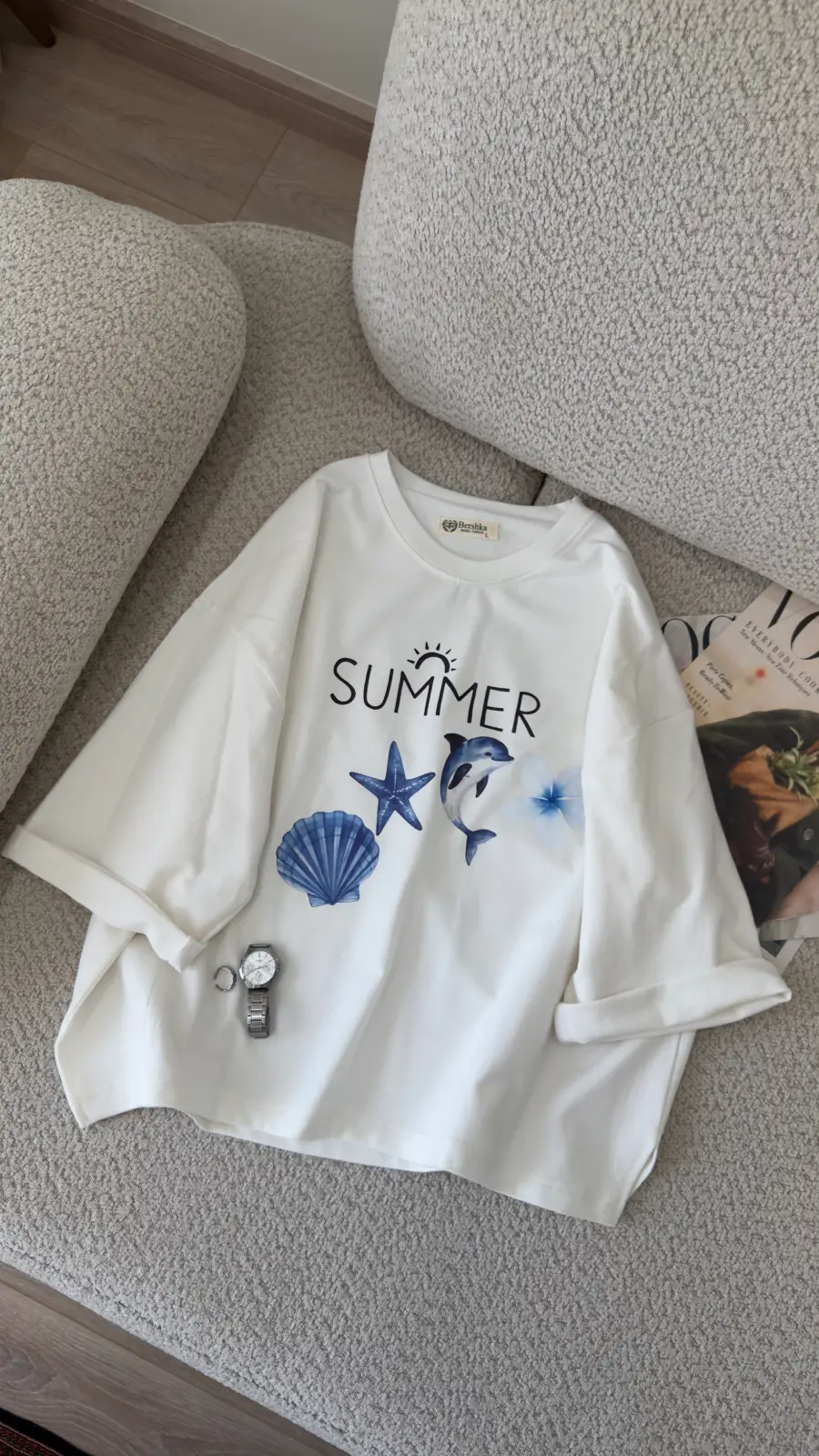 summer1.webp تیشرت استین سه ربع طرح سامر دلفین🌊🐬. - Image 1